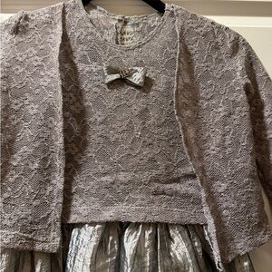 Sara Kids Formal Dress in Silver and Gray